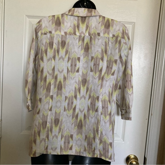 J M Collection Petite Linen Blouse Size 6P - Picture 2 of 12
